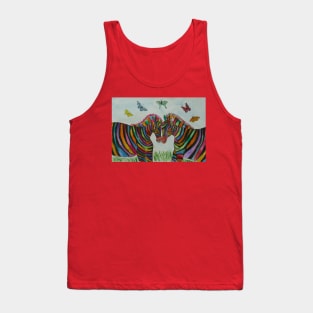 Colourful Fat Zebras in Love Tank Top